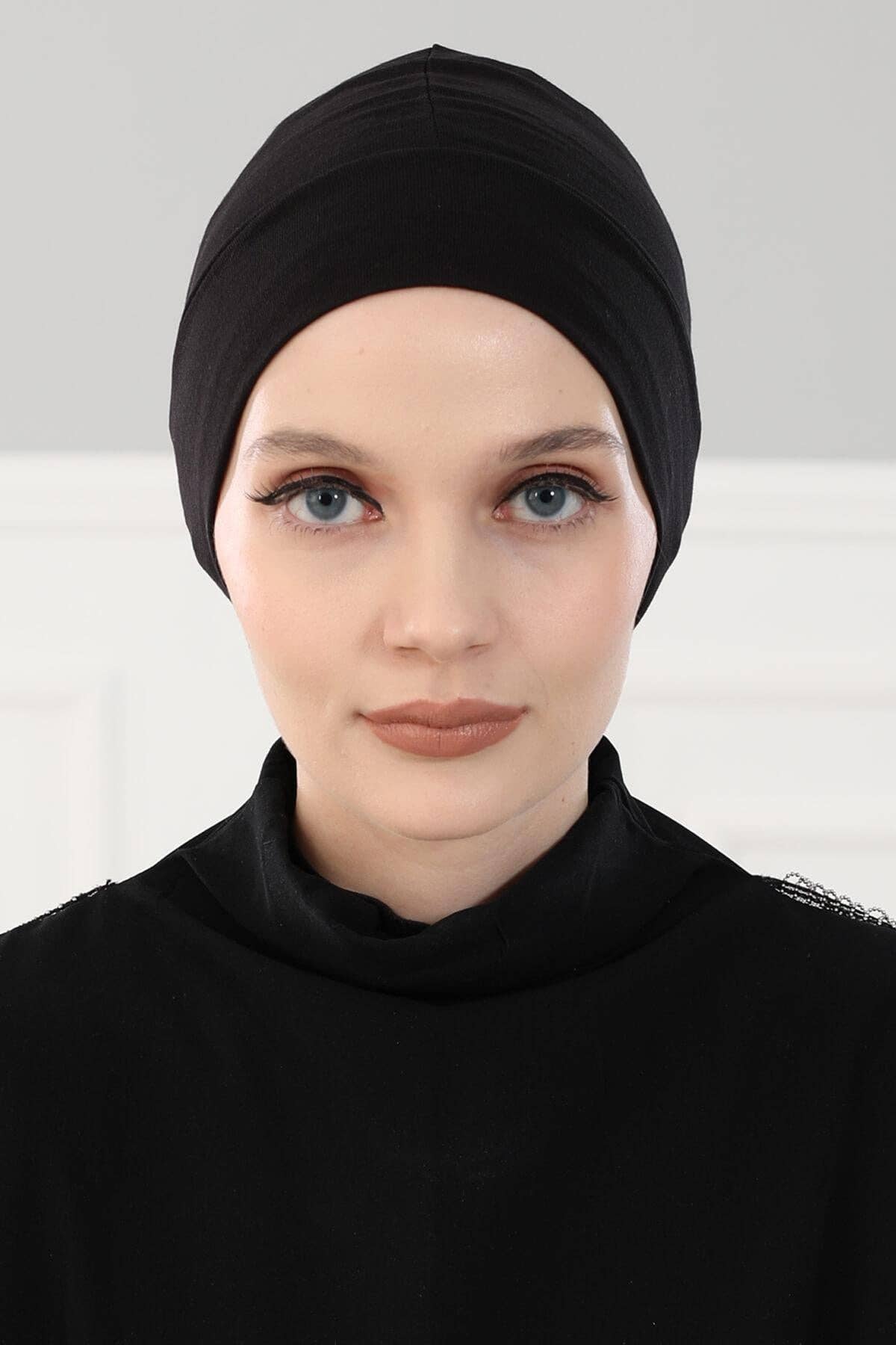 Instant Turban Cotton Head Wrap Lightweight Chemo Headwear Cancer Cap,B-37 - Black