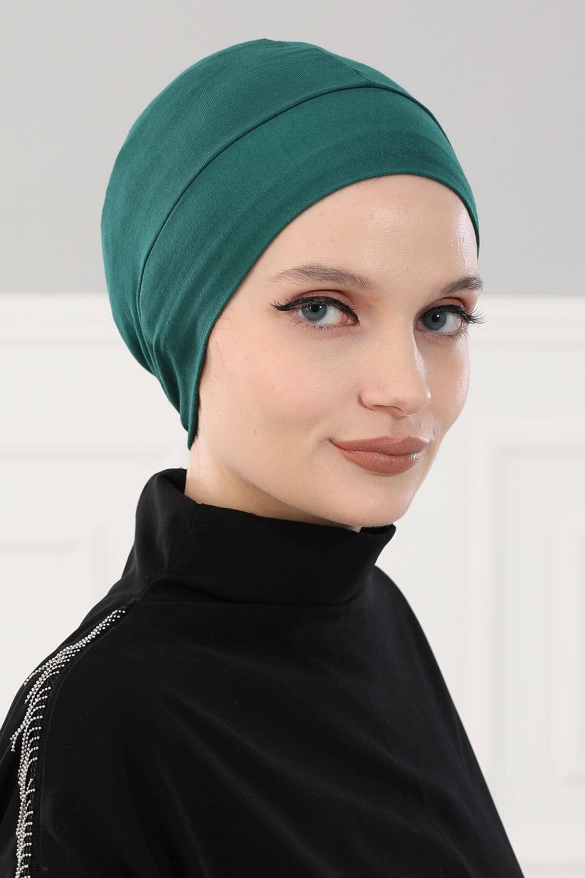 Instant Turban Cotton Head Wrap Lightweight Chemo Headwear Cancer Cap,B-37 - Black