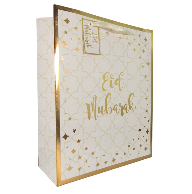 Eid Mubarak Gift Bag - Cream & Gold