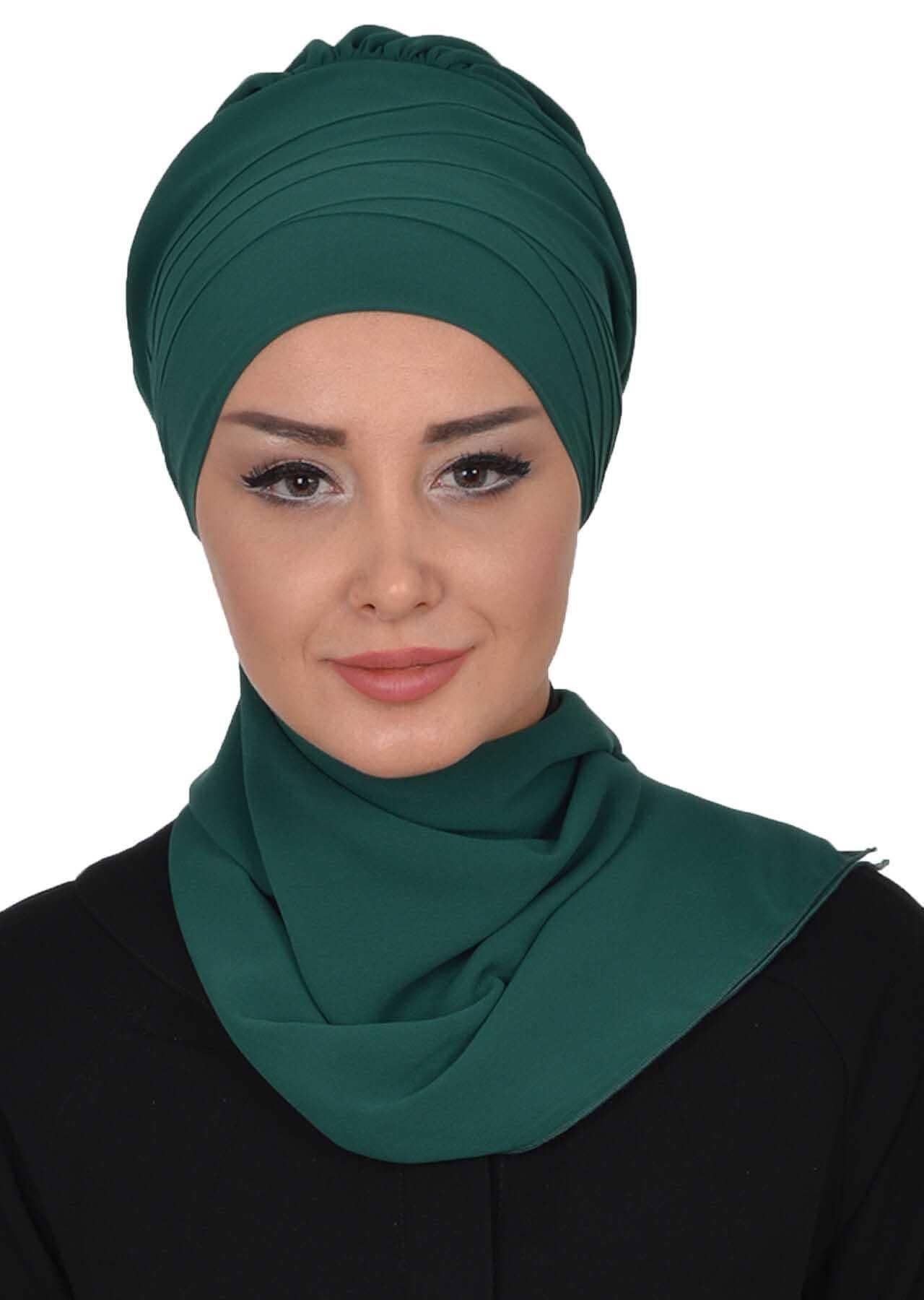 Instant Turban Lightweight Chiffon Scarf Head Turbans For Women Headwear Stylish Elegant Design,HT-48 - Beige