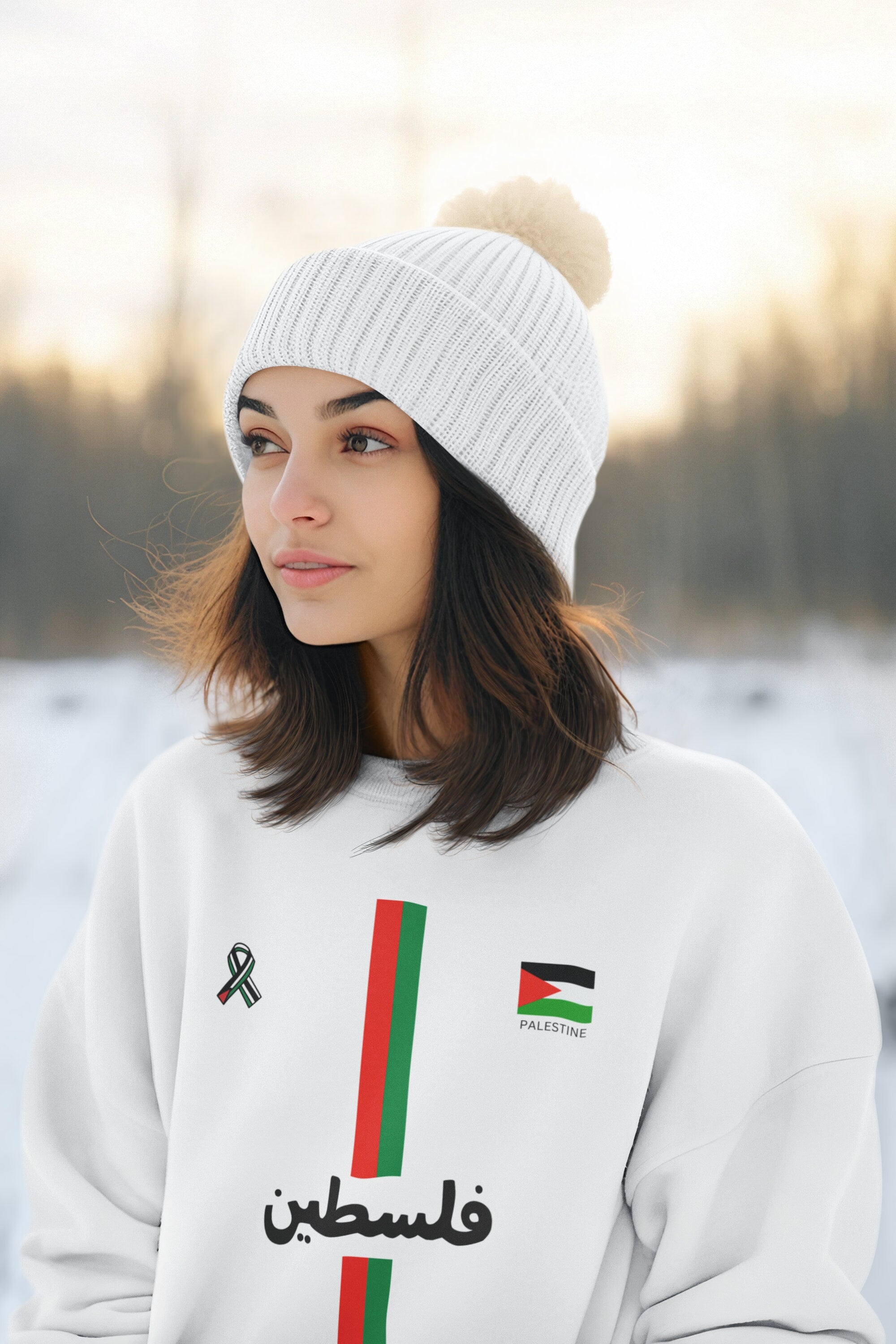 Youth Crew Neck Sweater - Palestine football Design