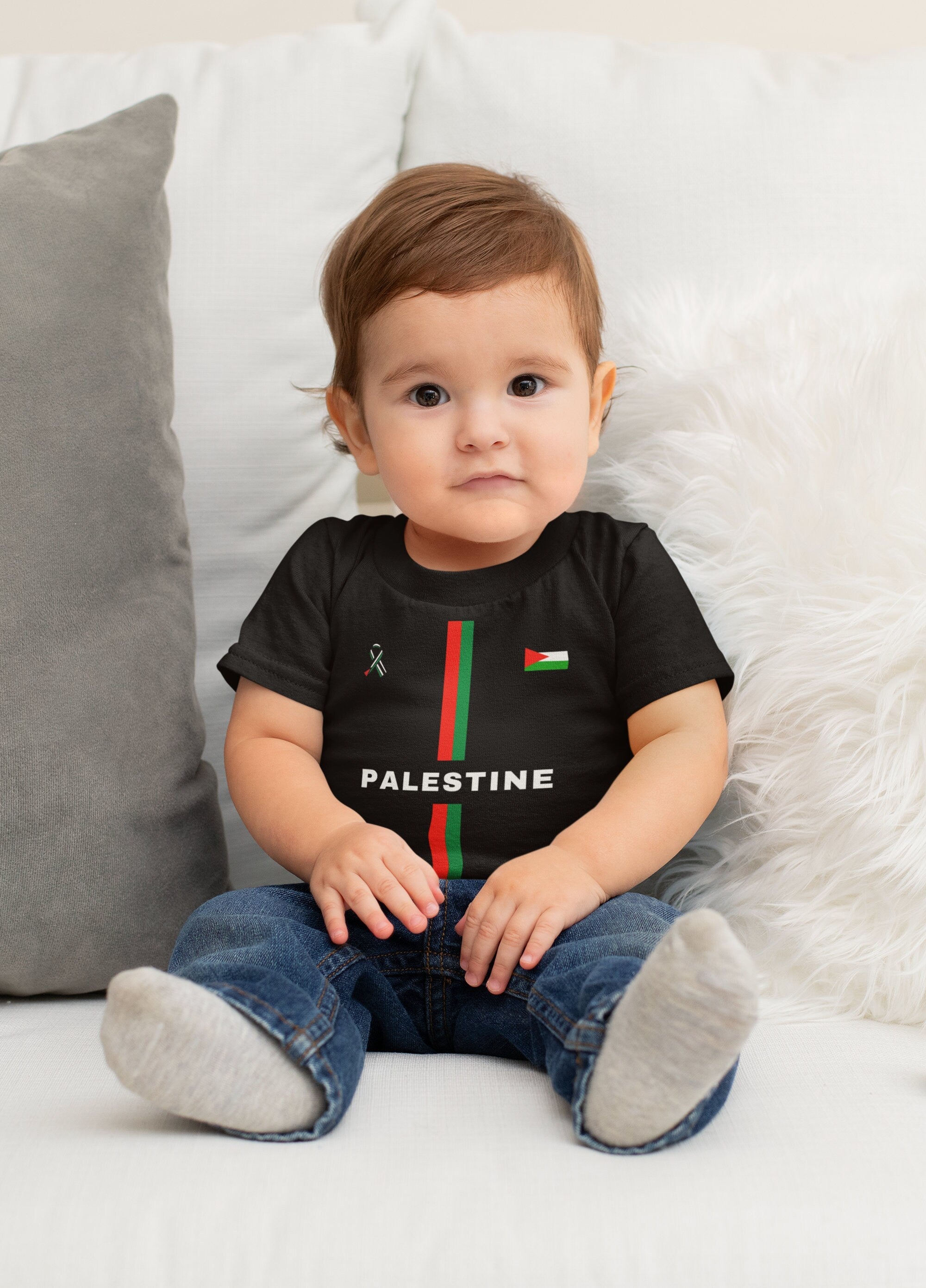 Youth & Baby Crew Neck Soft Style T-Shirt - Palestine English 2