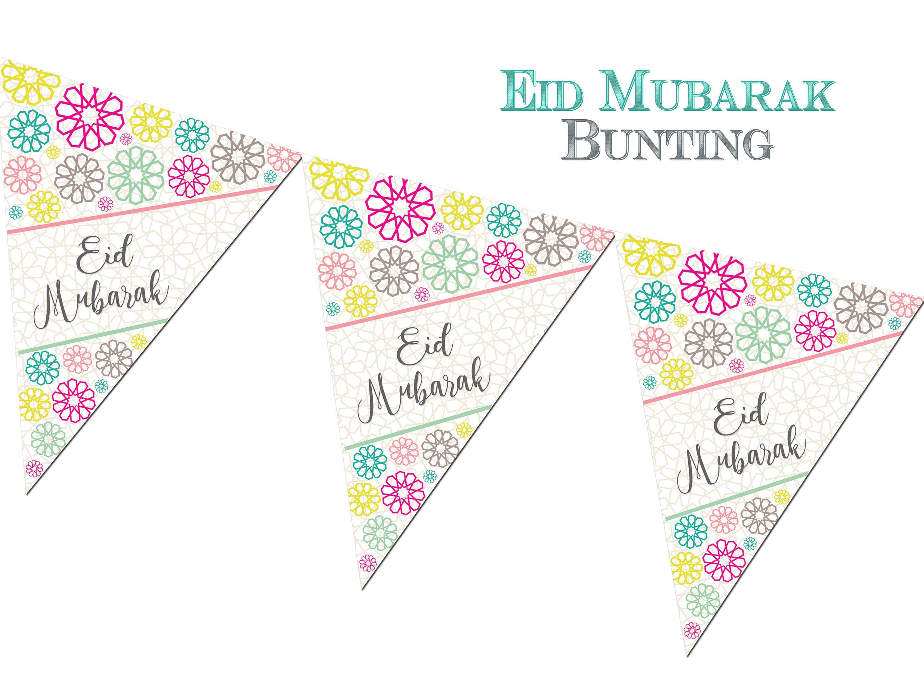 Eid Mubarak Bunting Geo - Eid Party Decorations