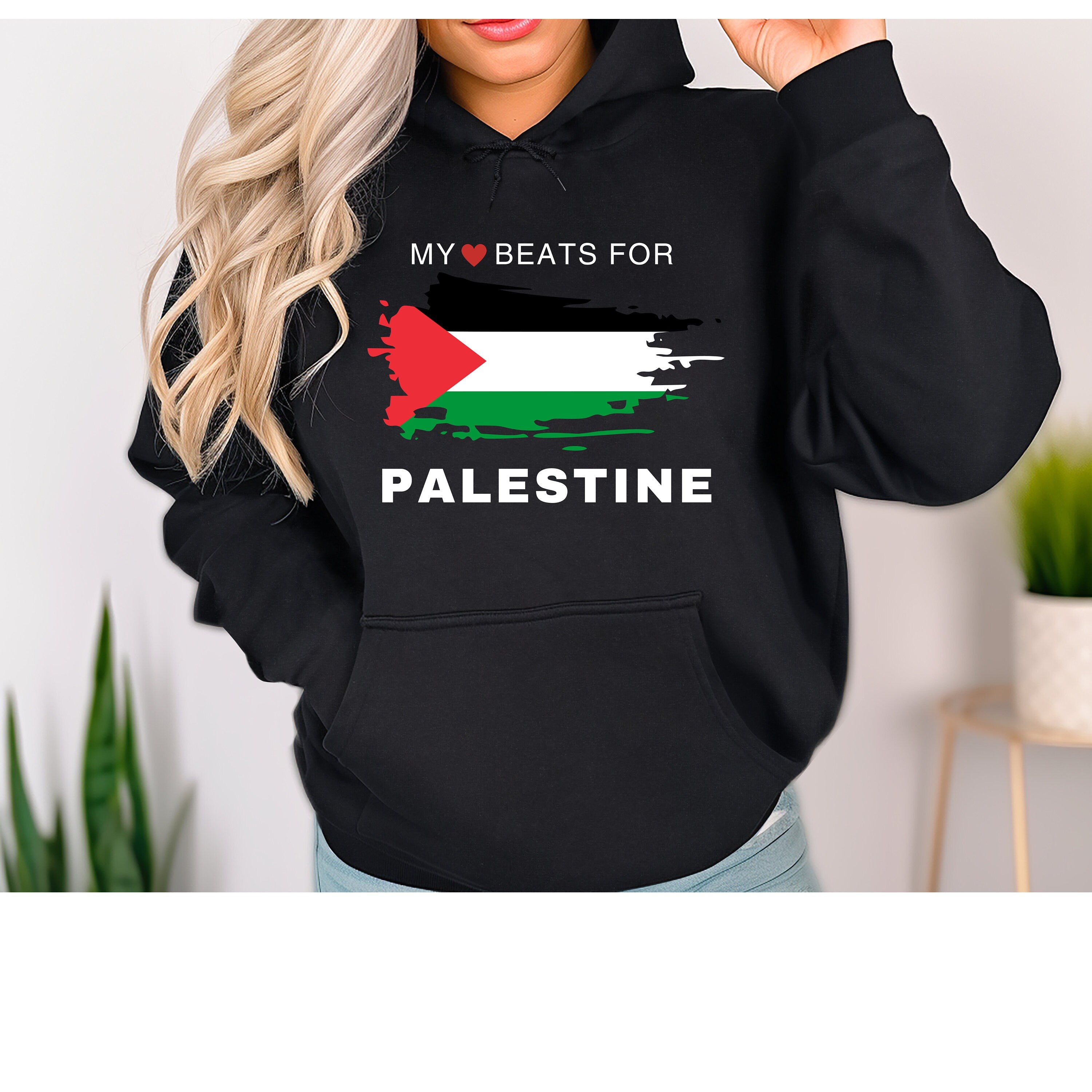 Adult Crew Neck Hoodie - Palestine Heart