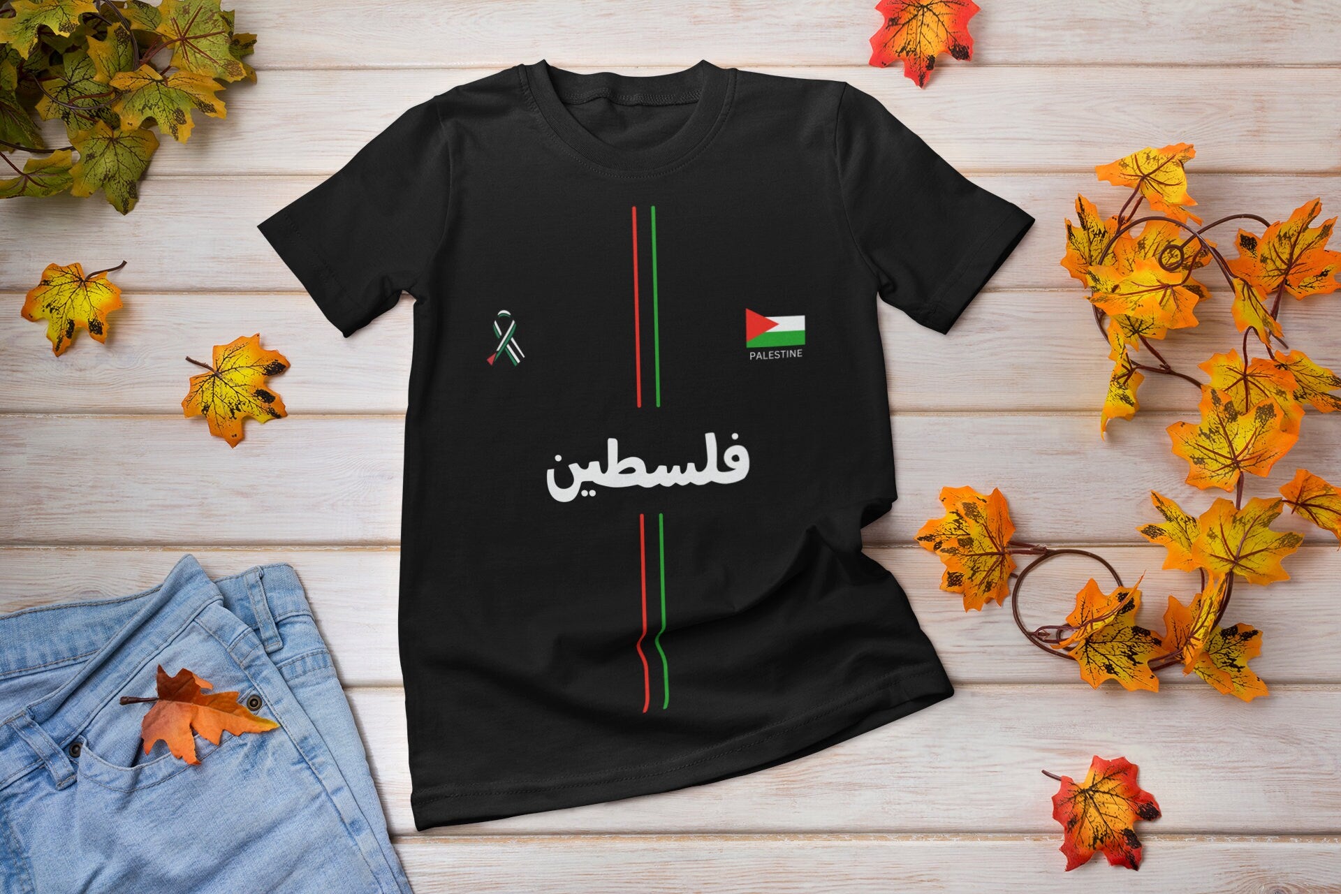 Adult Crew Neck Soft Style T-Shirt - Palestine Arabic 1