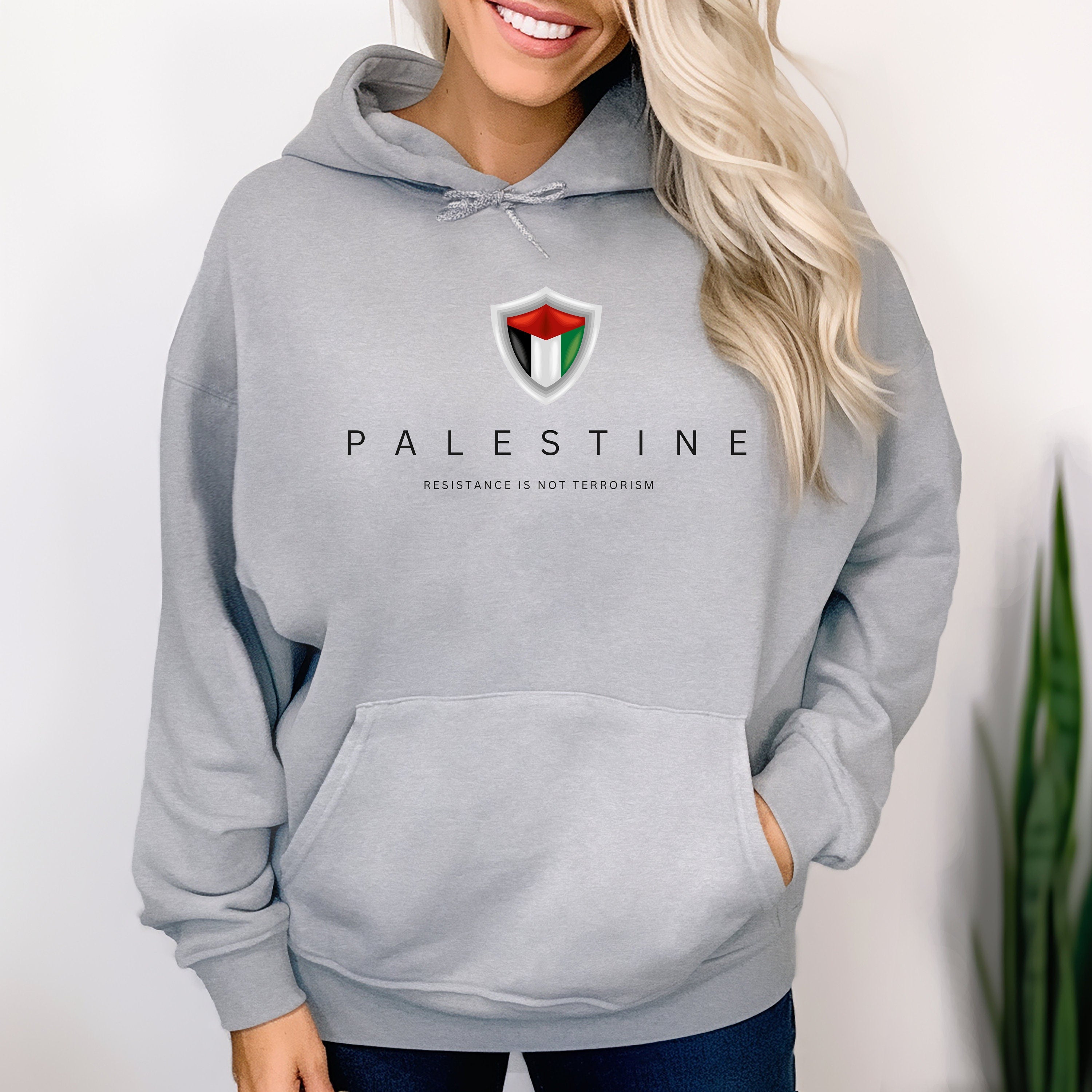 Adult Crew Neck Hoodie - Palestine Shield