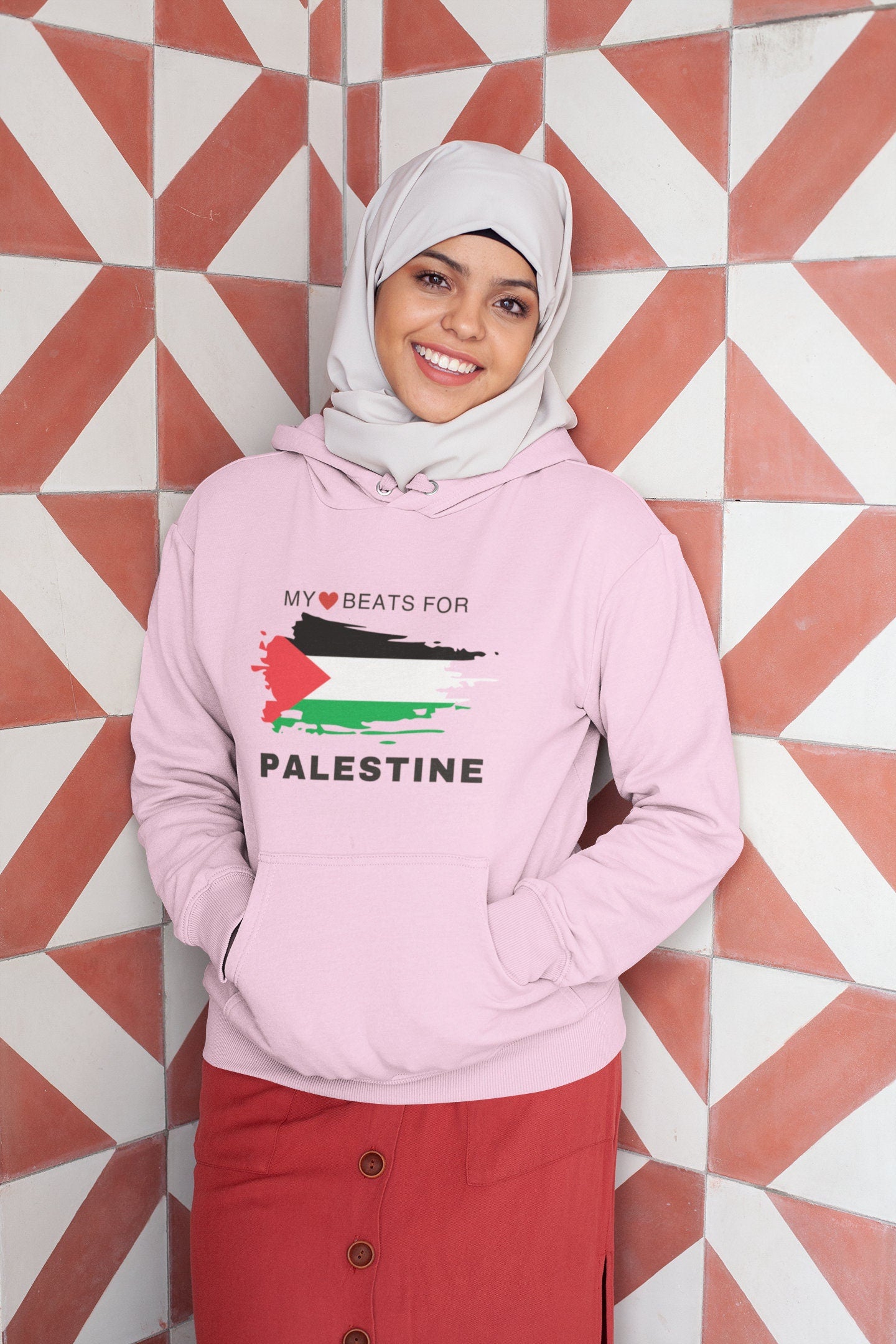 Adult Crew Neck Hoodie - Palestine Shield