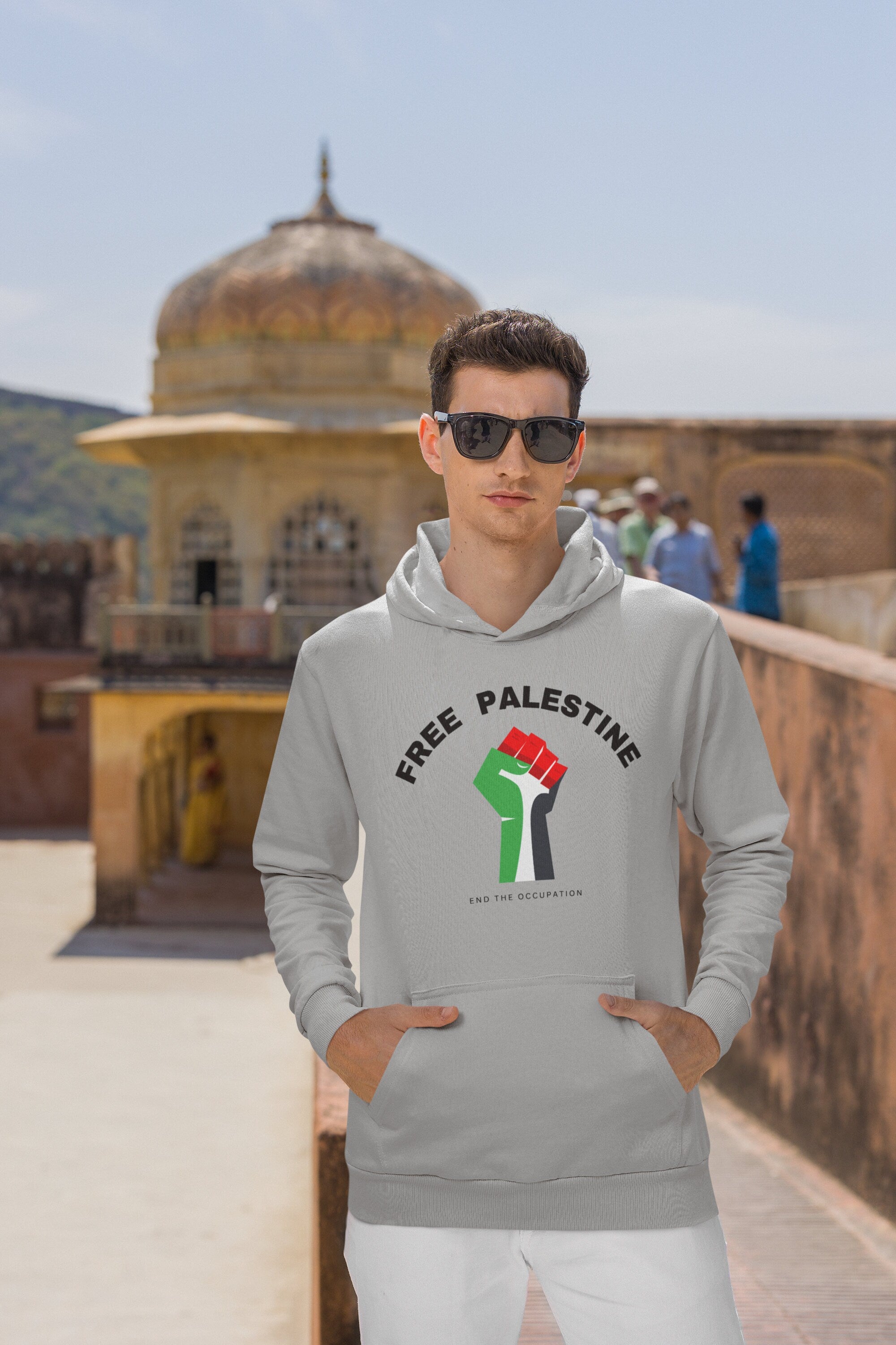 Adult Crew Neck Hoodie - Palestine Fist