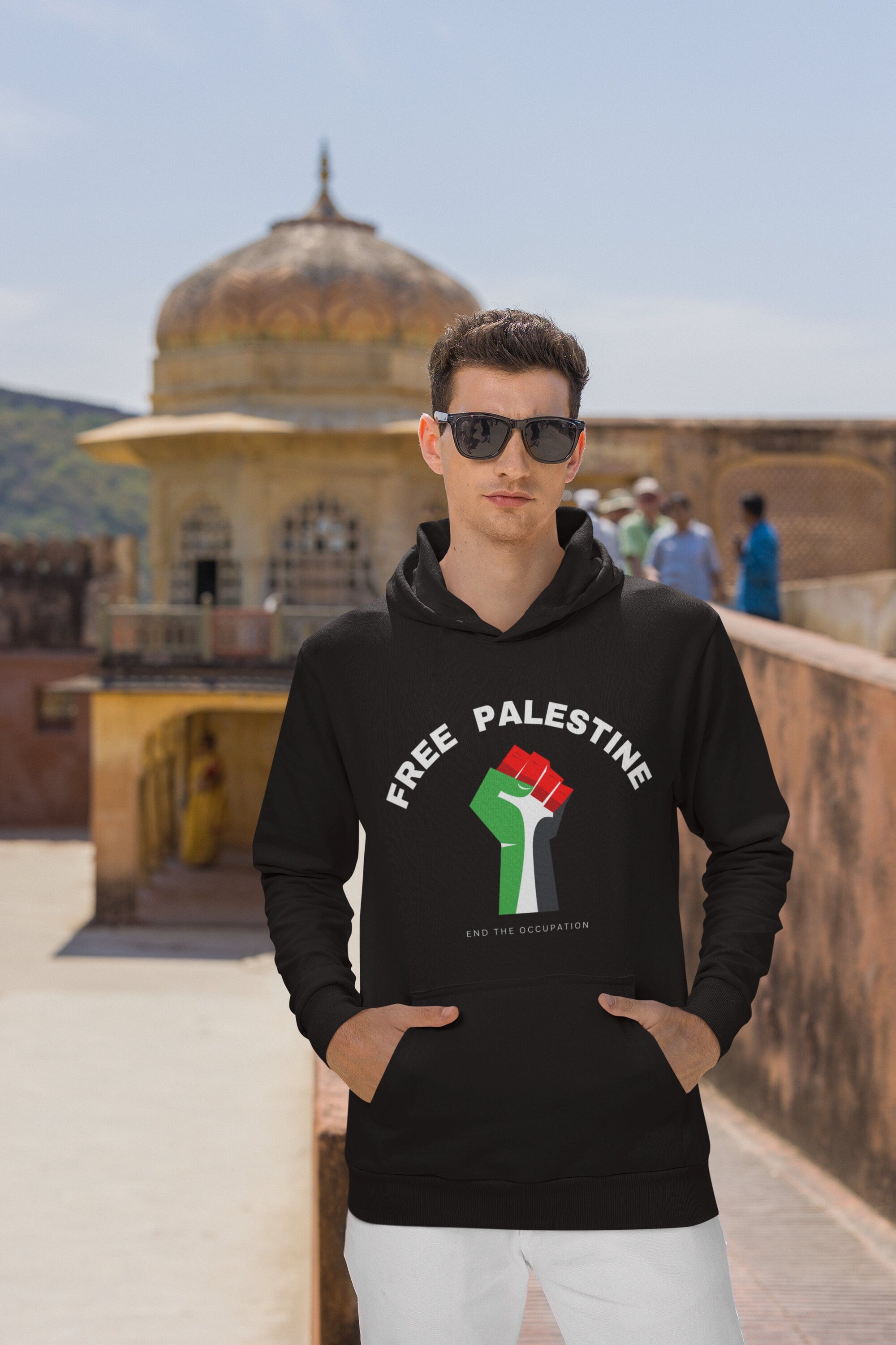 Adult Crew Neck Hoodie - Palestine Fist