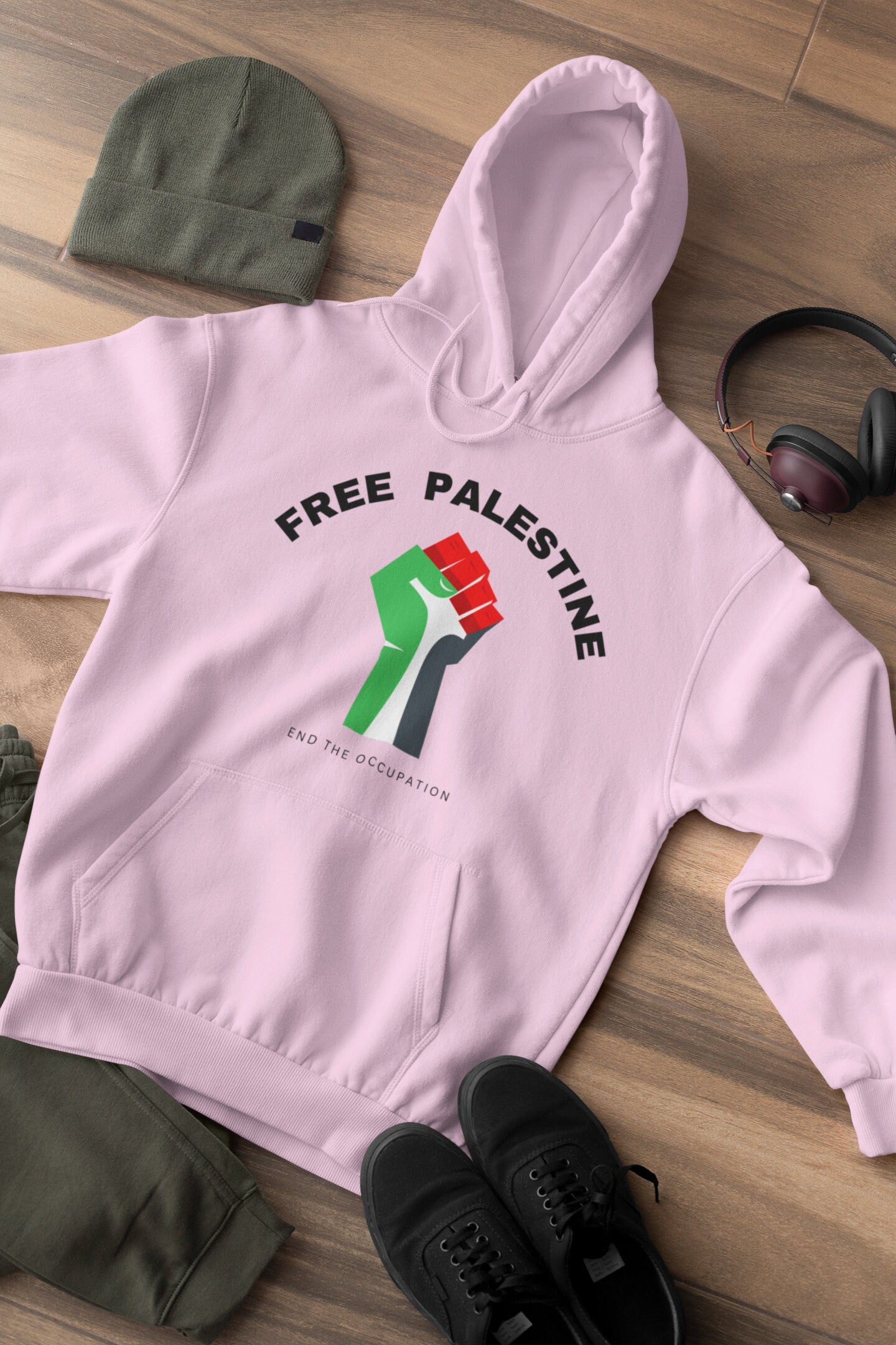 Adult Crew Neck Hoodie - Palestine Fist