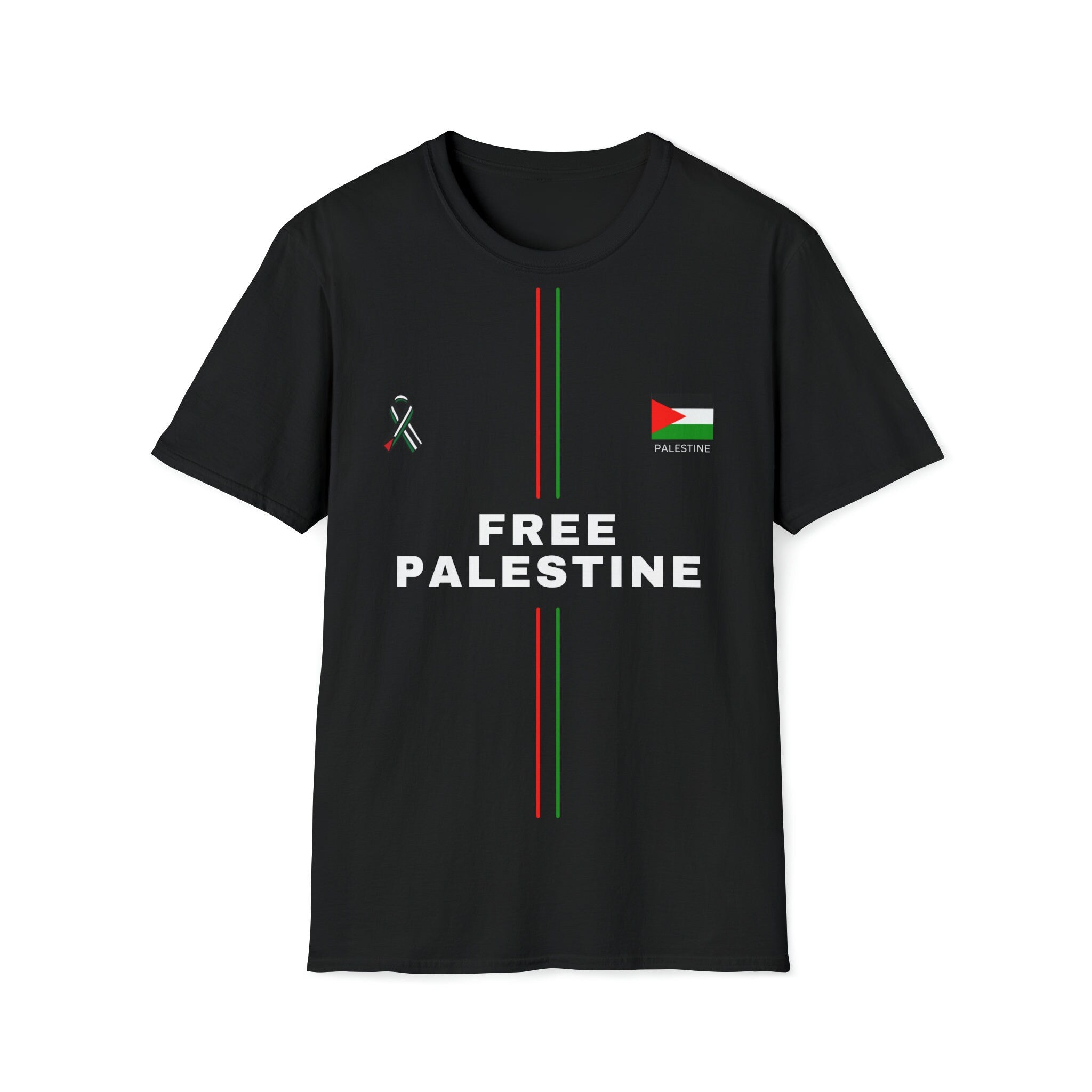 Adult Crew Neck Soft Style T-Shirt - Free Palestine English 1