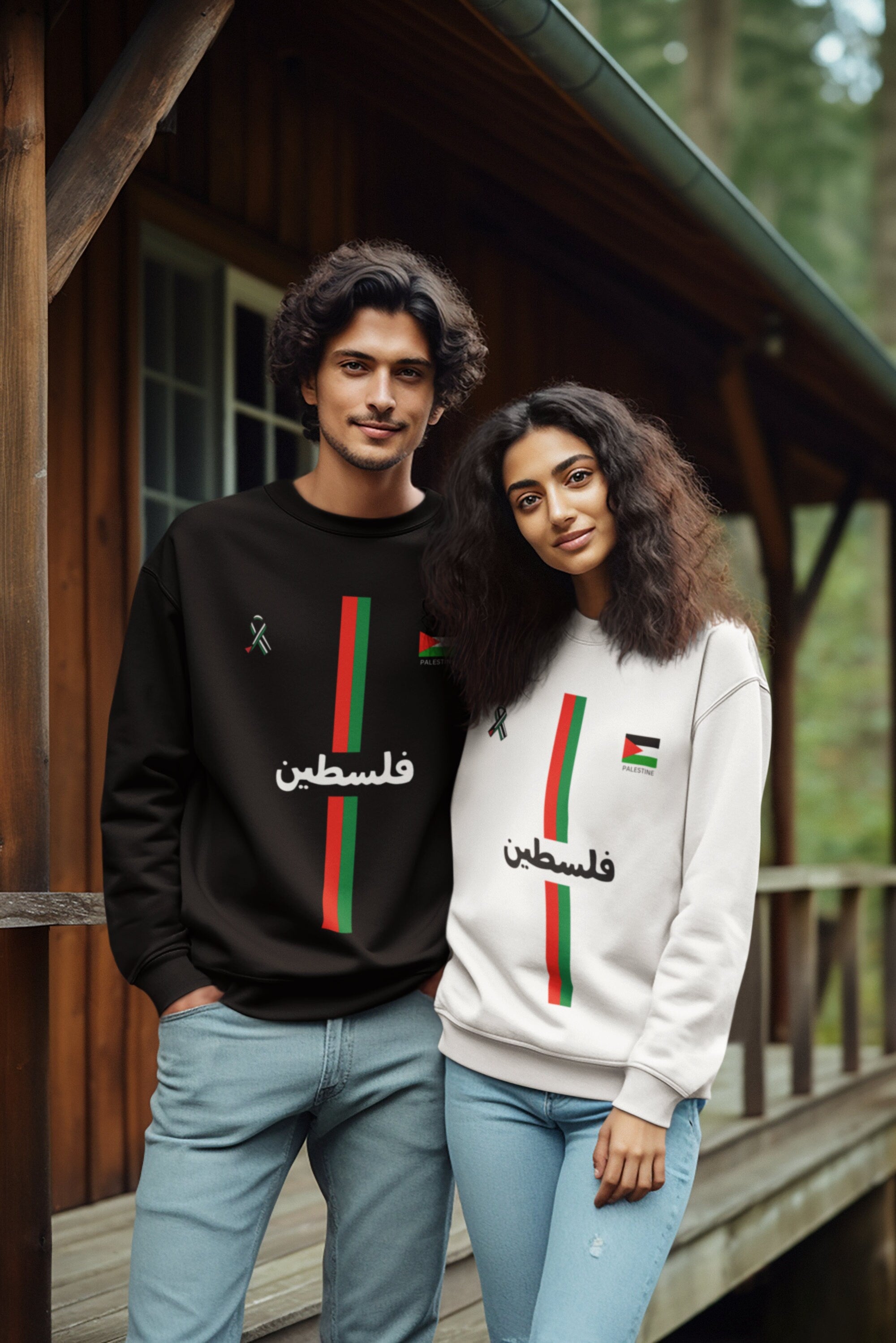 Adult Crew Neck Sweater - Palestine Arabic 2