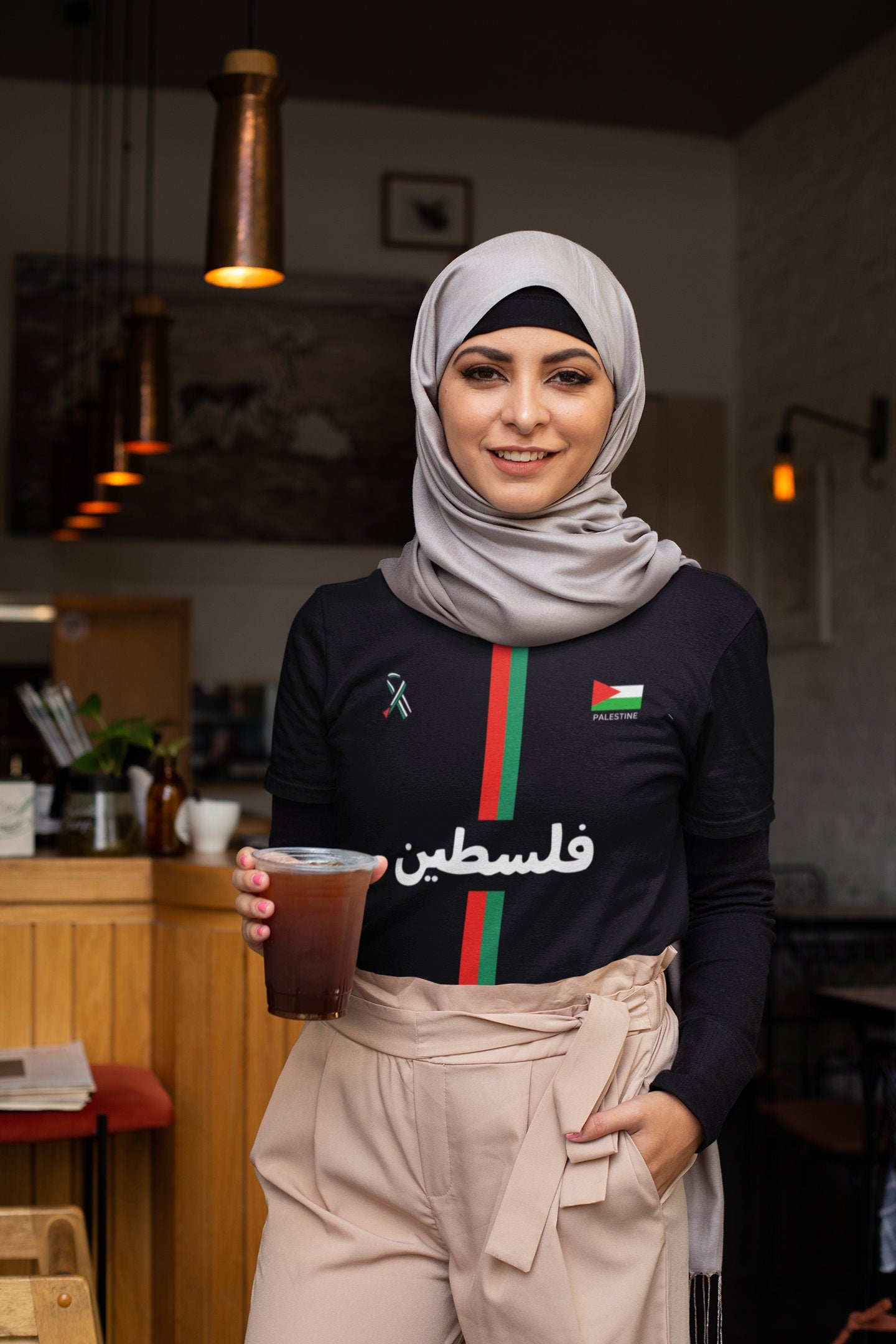 Adult Crew Neck Soft Style T-Shirt - Palestine Arabic 2