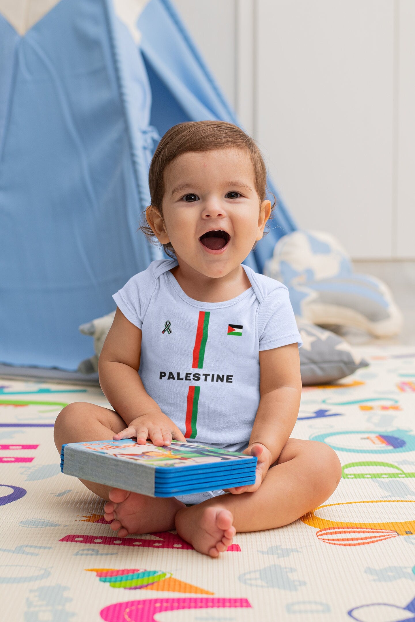 Palestine Football Design - Baby Short Sleeve Bodysuit