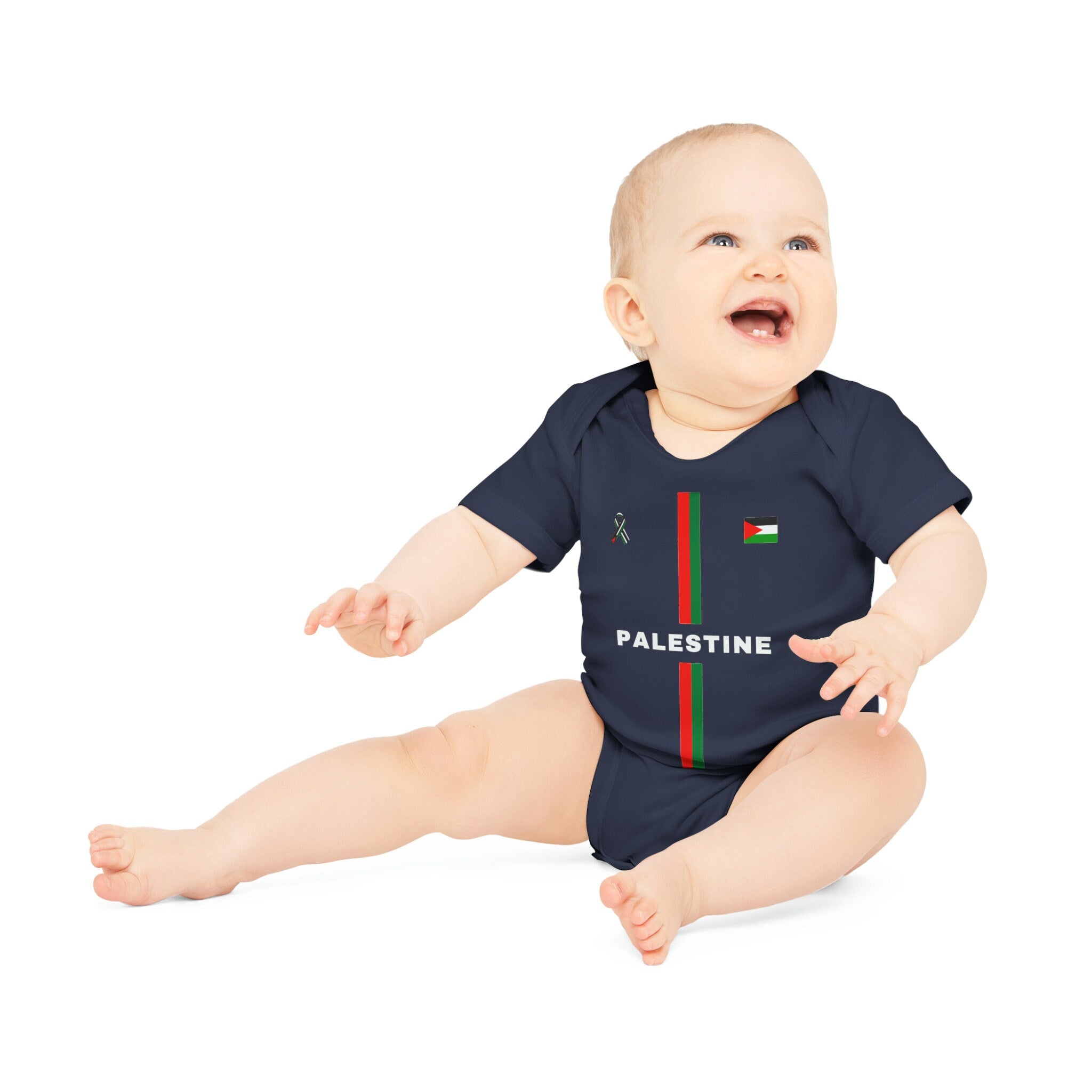 Palestine Football Design - Baby Short Sleeve Bodysuit