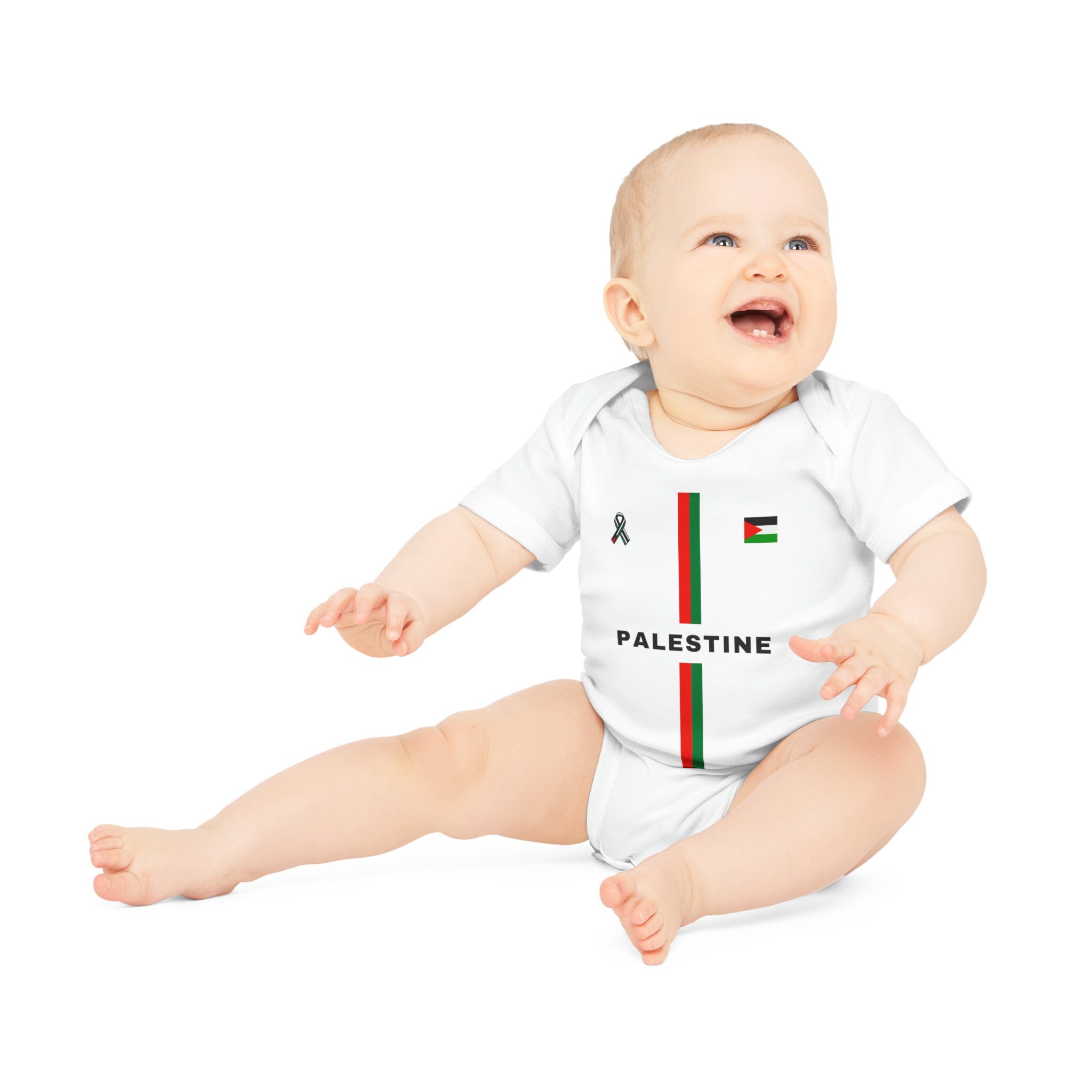 Palestine Football Design - Baby Short Sleeve Bodysuit