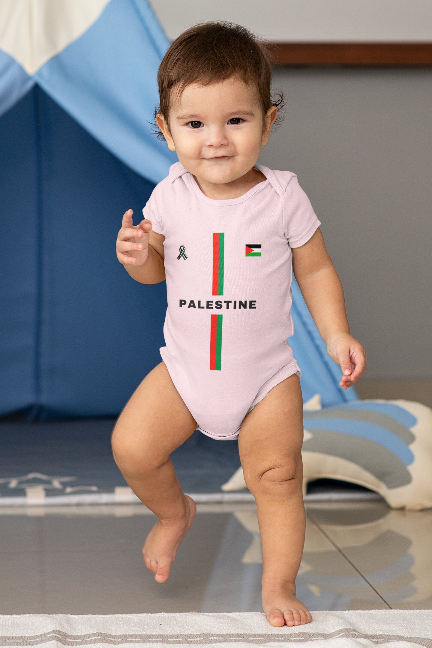 Palestine Football Design - Baby Short Sleeve Bodysuit