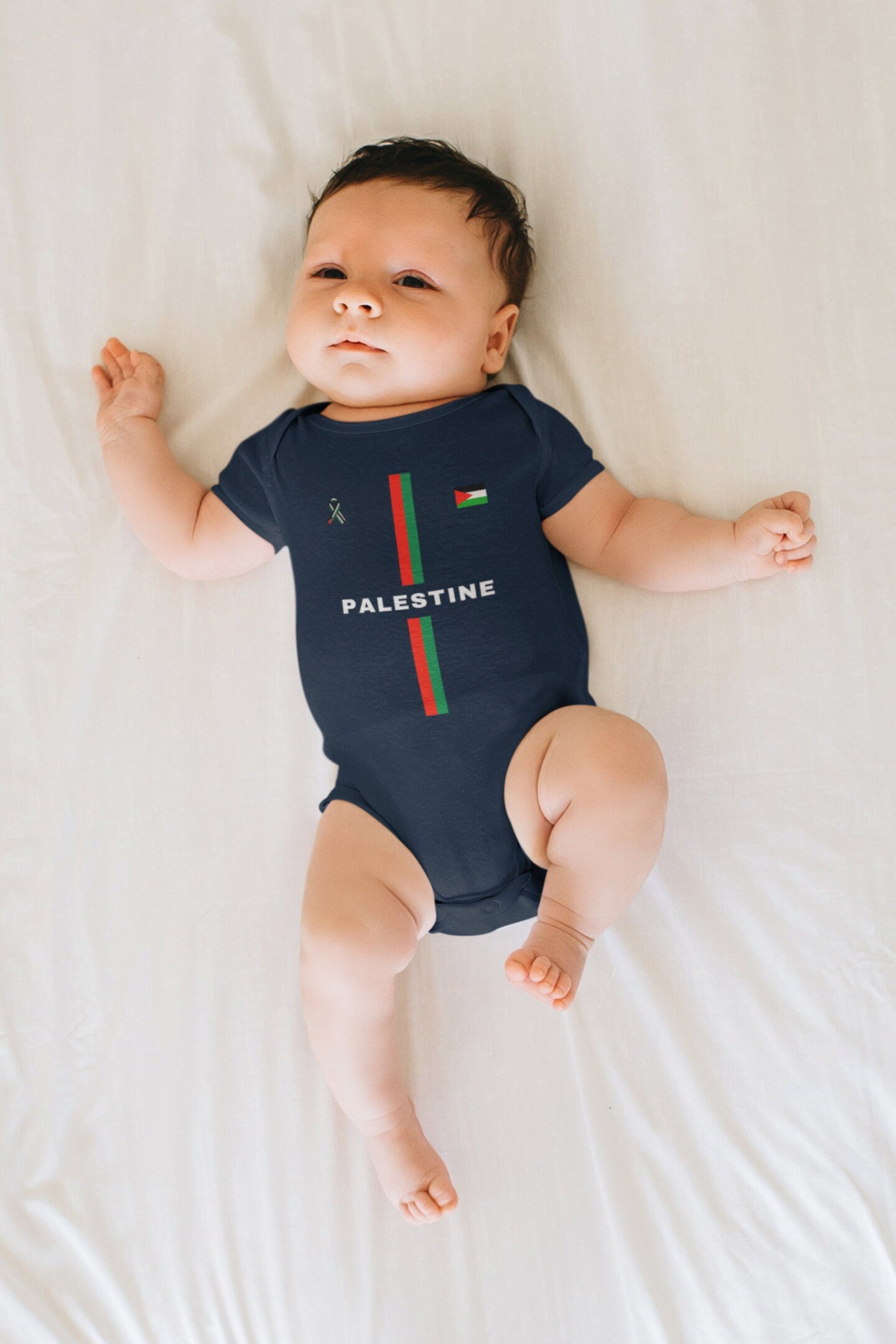 Palestine Football Design - Baby Short Sleeve Bodysuit